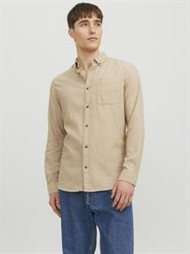 JJECLASSIC MELANGE SHIRT LS NOOS oatmeal