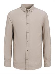 JJECLASSIC MELANGE SHIRT LS NOOS oatmeal