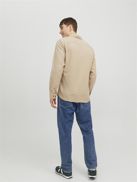 JJECLASSIC MELANGE SHIRT LS NOOS oatmeal