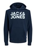 JJECORP LOGO SWEAT HOOD NOOS navy blazer-reg -large print