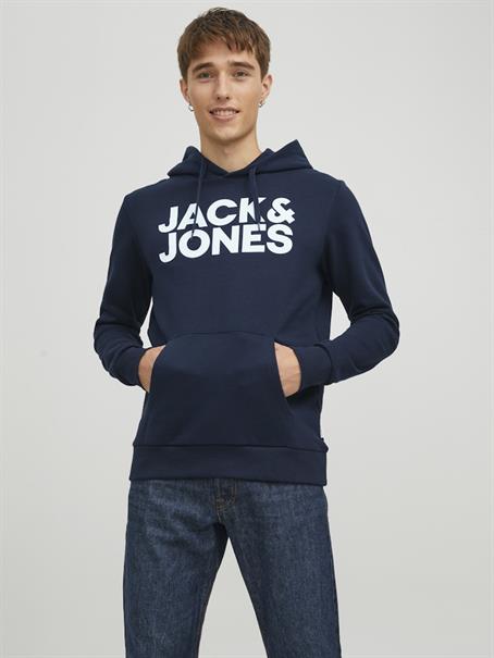 JJECORP LOGO SWEAT HOOD NOOS navy blazer-reg -large print
