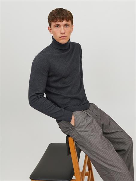 JJEEMIL KNIT ROLL NECK NOOS dark grey melange