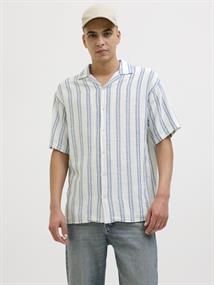JJEENZO STRIPE RESORT SHIRT SS SN white