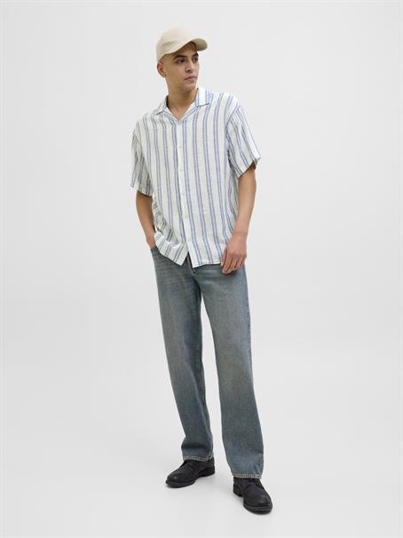 JJEENZO STRIPE RESORT SHIRT SS SN white