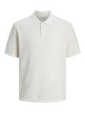 JJEGEORGE KNIT POLO SS SN cloud dancer