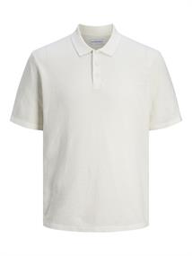 JJEGEORGE KNIT POLO SS SN cloud dancer