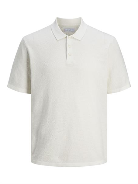JJEGEORGE KNIT POLO SS SN cloud dancer