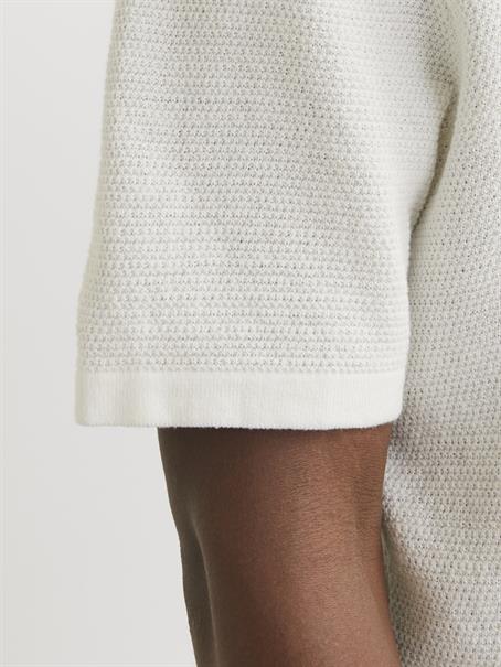 JJEGEORGE KNIT POLO SS SN cloud dancer