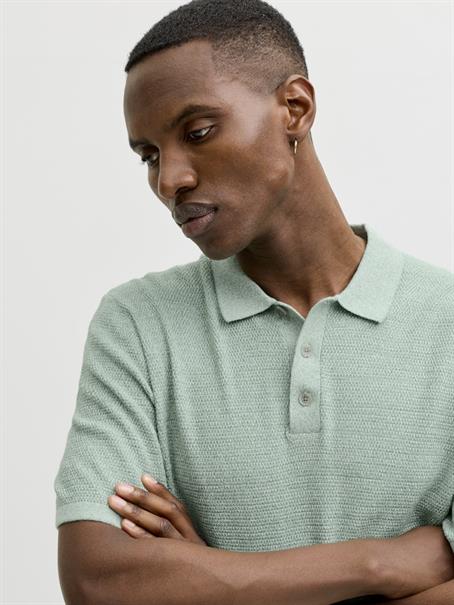 JJEGEORGE KNIT POLO SS SN granite green