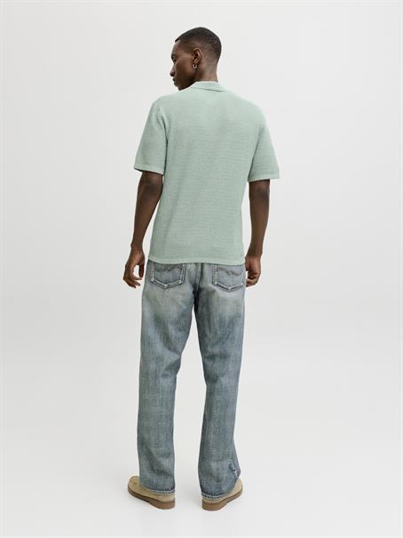 JJEGEORGE KNIT POLO SS SN granite green