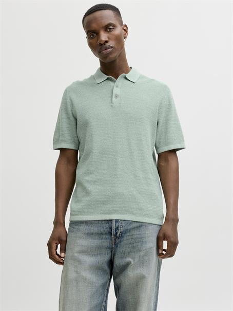 JJEGEORGE KNIT POLO SS SN granite green