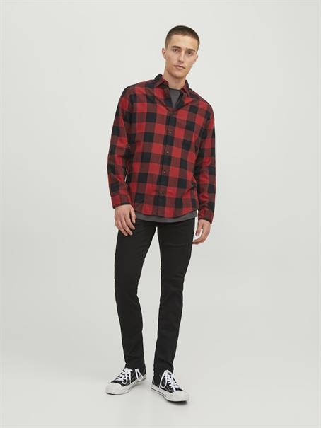 JJEGINGHAM TWILL SHIRT L/S NOOS dunkelrot1