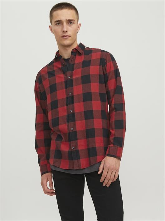 jjegingham-twill-shirt-l-s-noos-dunkelrot1
