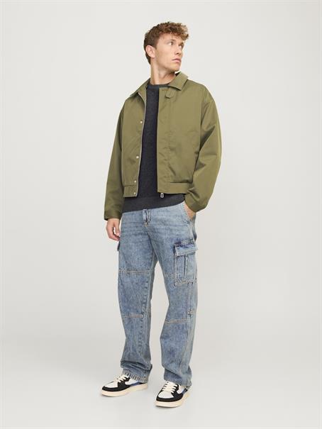 JJEGLOBE KNIT CREW NECK NOOS dark grey melange