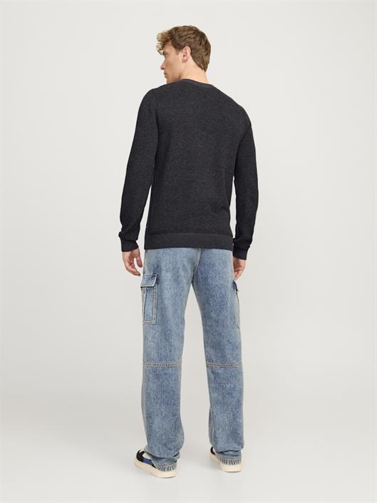 jjeglobe-knit-crew-neck-noos-dark-grey-melange