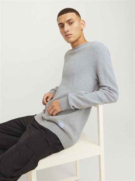 JJEGLOBE KNIT CREW NECK NOOS light grey melange
