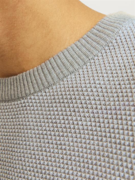 jjeglobe-knit-crew-neck-noos-light-grey-melange