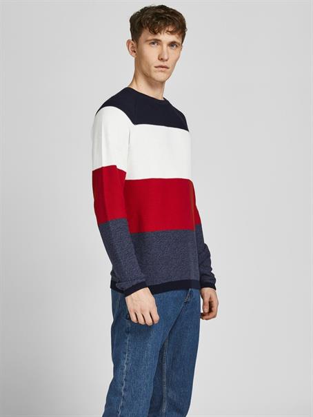 JJEGUSTAV KNIT CREW NECK NOOS true red