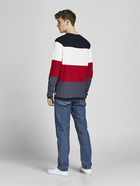 JJEGUSTAV KNIT CREW NECK NOOS true red