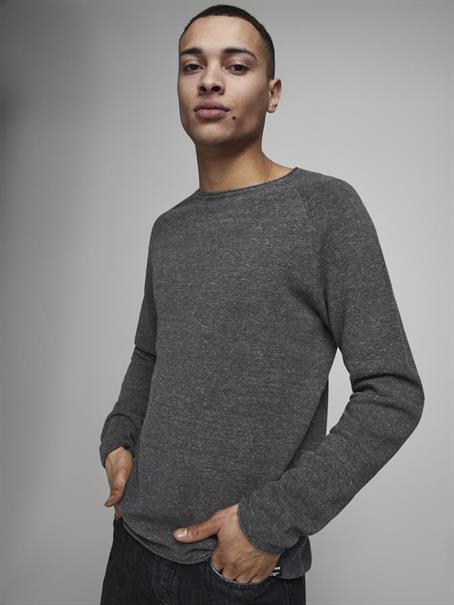 JJEHILL KNIT CREW NECK NOOS dark grey melange