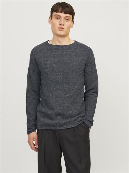 jjehill-knit-crew-neck-noos-dark-grey-melange