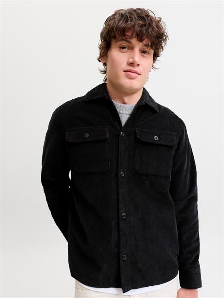 JJEREGENT CORD OVERSHIRT LS SN black
