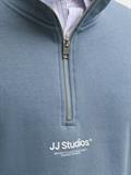 JJESOHO SWEAT QUARTER ZIP HN NOOS blue mirage