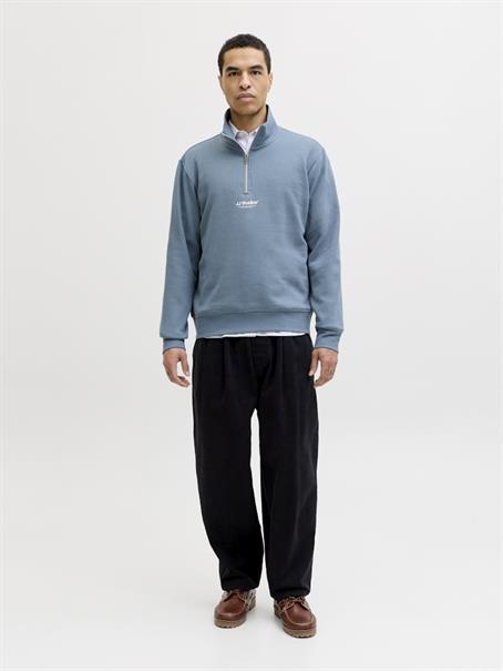 JJESOHO SWEAT QUARTER ZIP HN NOOS blue mirage