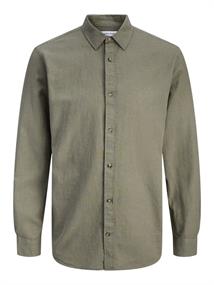 JJESUMMER LINEN BLEND SHIRT L/S SN dusty olive