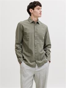 JJESUMMER LINEN BLEND SHIRT L/S SN dusty olive