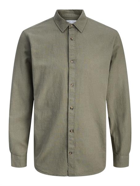 JJESUMMER LINEN BLEND SHIRT L/S SN dusty olive