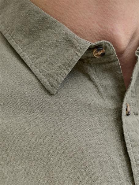 JJESUMMER LINEN BLEND SHIRT L/S SN dusty olive