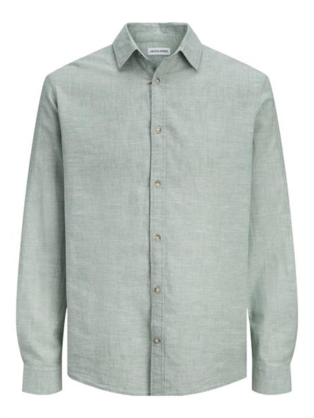 JJESUMMER LINEN BLEND SHIRT L/S SN granite green