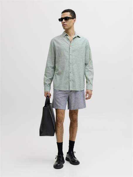 JJESUMMER LINEN BLEND SHIRT L/S SN granite green