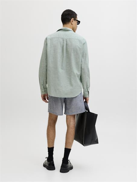 JJESUMMER LINEN BLEND SHIRT L/S SN granite green