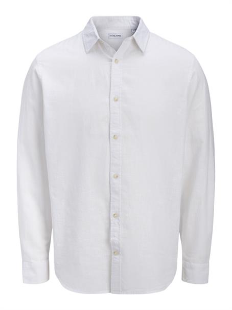 JJESUMMER LINEN BLEND SHIRT L/S SN white