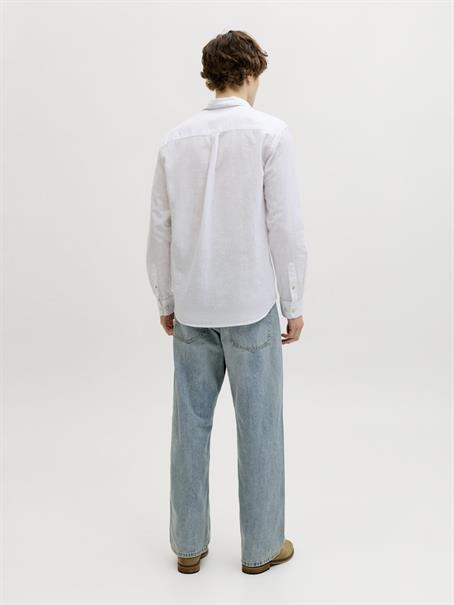 JJESUMMER LINEN BLEND SHIRT L/S SN white