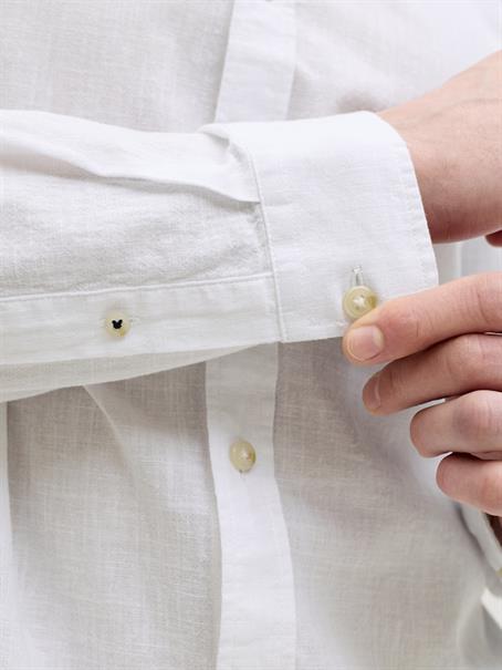 JJESUMMER LINEN BLEND SHIRT L/S SN white