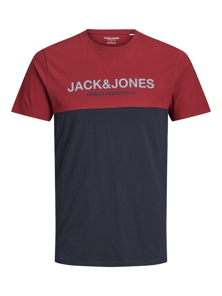 Jack & Jones Herren T-Shirt 12190452 Red Dahlia - slim fit