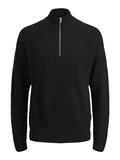 JJKAITO KNIT HALF ZIP BF black