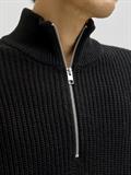 JJKAITO KNIT HALF ZIP BF black