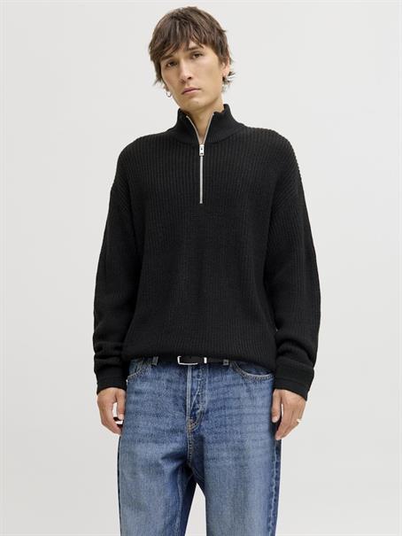 JJKAITO KNIT HALF ZIP BF black