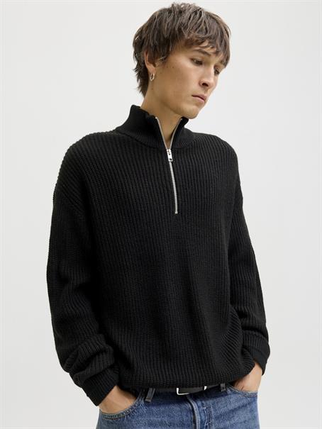 JJKAITO KNIT HALF ZIP BF black