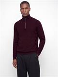 JJMILANO STITCH KNIT HALF ZIP SN bitter chocolate