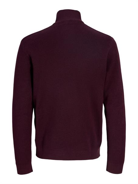 JJMILANO STITCH KNIT HALF ZIP SN bitter chocolate