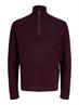 JJMILANO STITCH KNIT HALF ZIP SN bitter chocolate