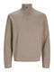 JJMILANO STITCH KNIT HALF ZIP SN greige