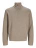 JJMILANO STITCH KNIT HALF ZIP SN greige