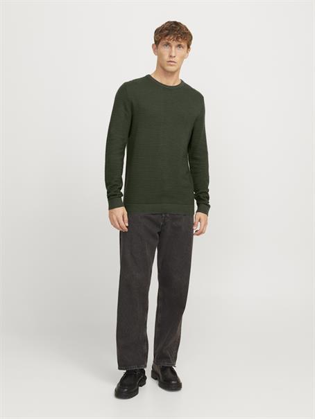 JJOTTO KNIT CREW NECK LN kombu green