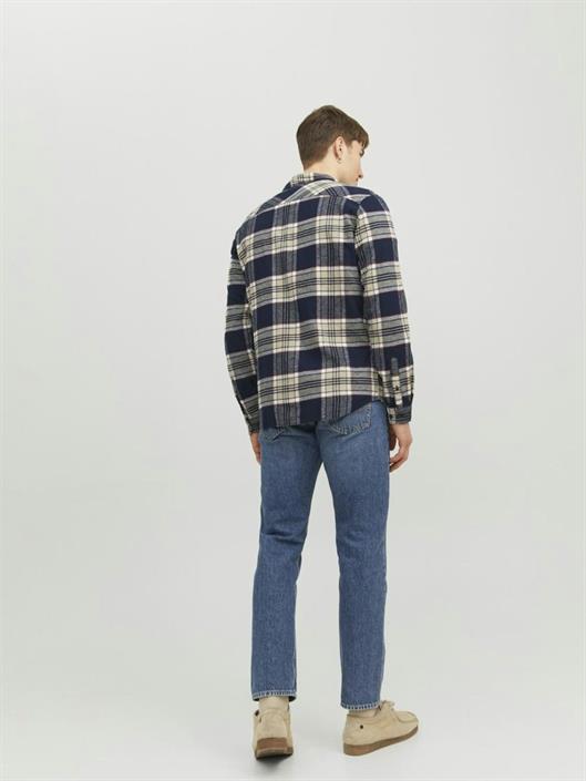 jjplain-fall-check-shirt-ls-navy-blazer